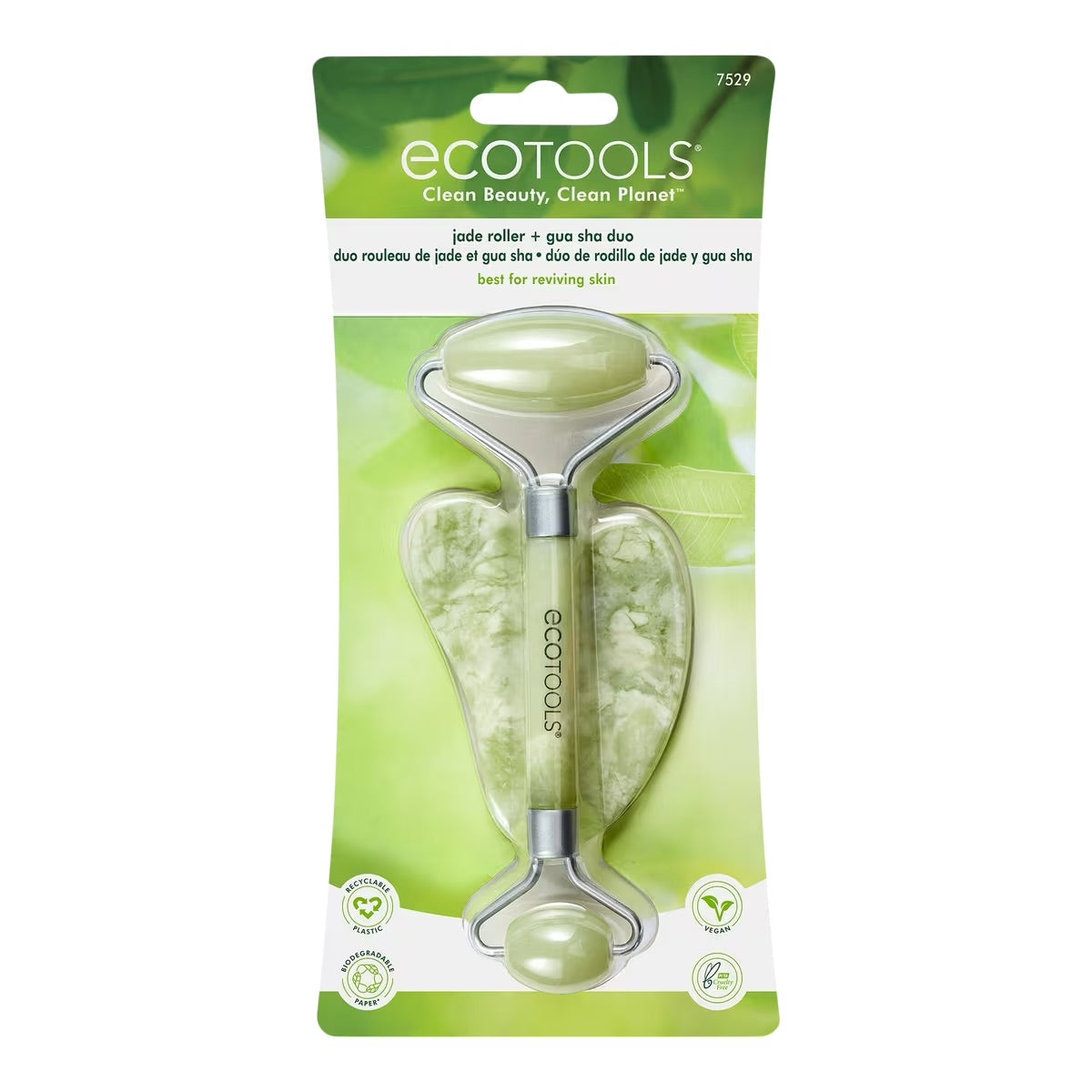 Jade Roller + Gua Sha Stone Facial Duo